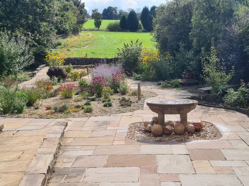View of Sensory garden and country views at Croft Bungalow