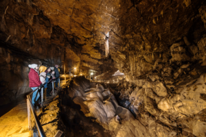 visitors at Pooles Cavern